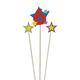 Number 6 Star Birthday Toothpick Candle Set 3pc